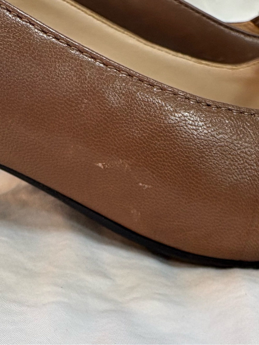 Franco Sarto Two-Tone Brown and Black Pointed-Toe Pumps - Picture 10 of 11